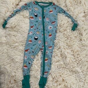 Little Sleepies Blue Sushi Print Footie